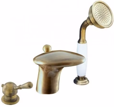 Miscelatore vasca con cascata alta LABE 3 fori in ottone