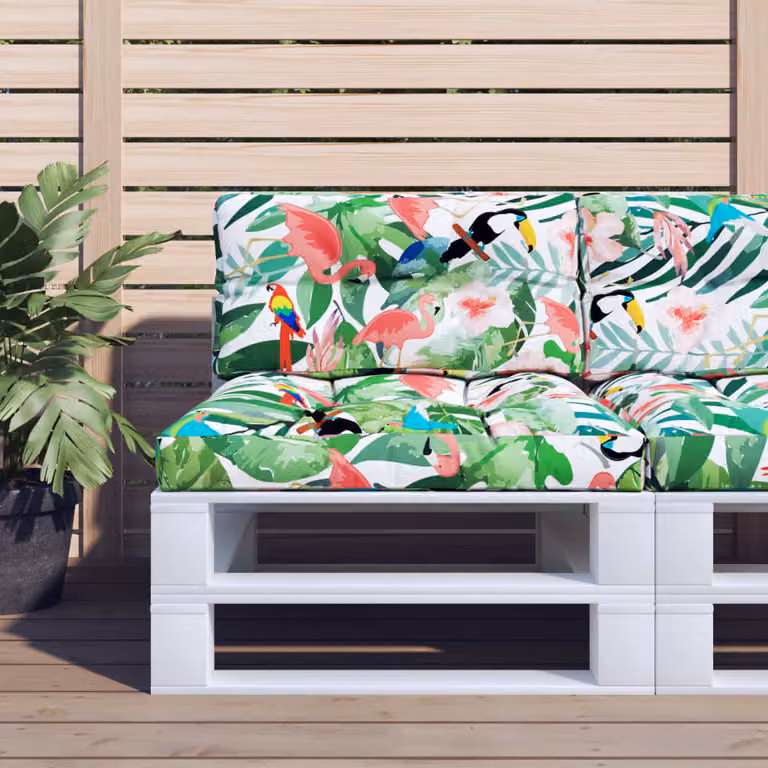 Set di 2 cuscini per pallet vidaXL multicolore in poliestere resistente all'acqua e ai raggi UV