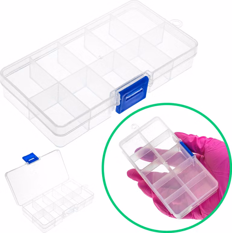 Organizzatore 10 scomparti 128 x 66 x 22 mm Contenitore per piccoli pezzi