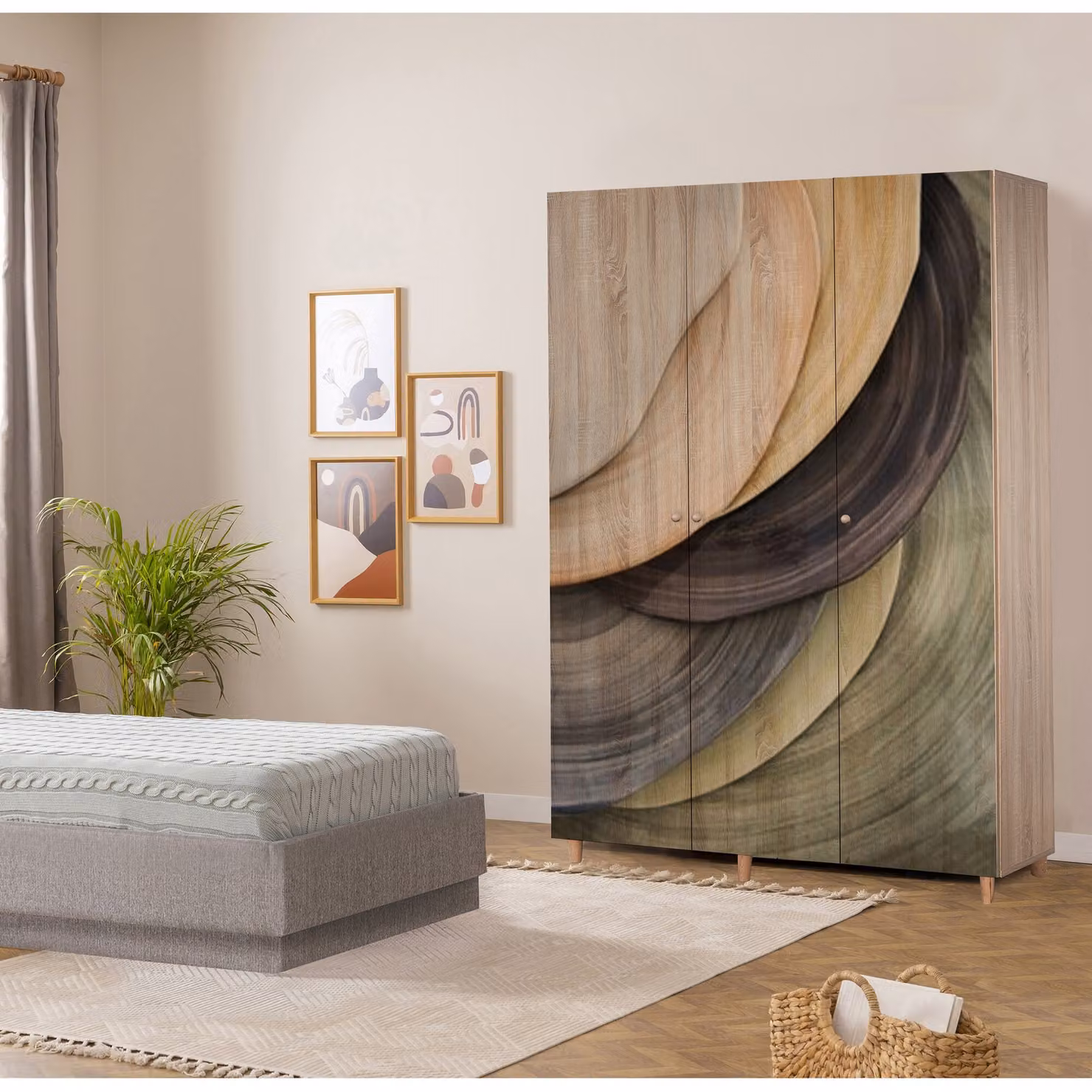 Skye Decor, Lena 3 -977, armadio, Sonomo, 100 % PANNELLI DI PARTICELLE RIVESTITI IN MELAMMINA, 135 x 52 x 192 cm