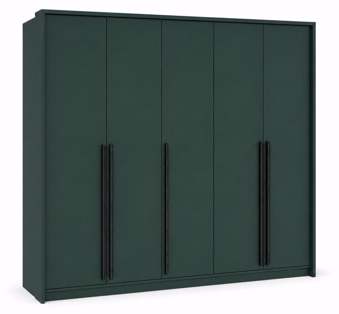 Armadio, colore verde bottiglia, dimensioni 255 x 217, 2 ante da 65 cm