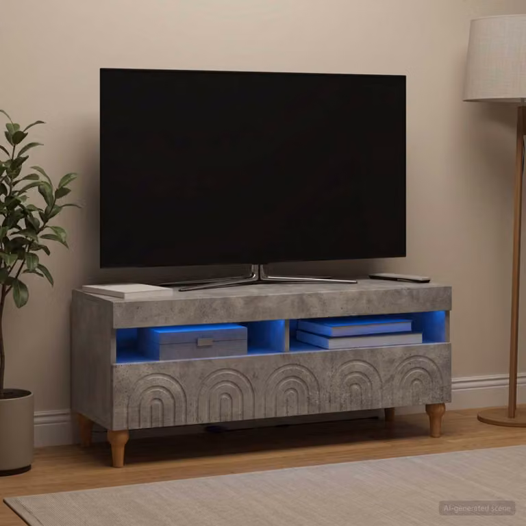 Mobile TV LED vidaXL ALKMAAR Grigio con illuminazione integrata L/P/H: 100 x 35 x 43 cm