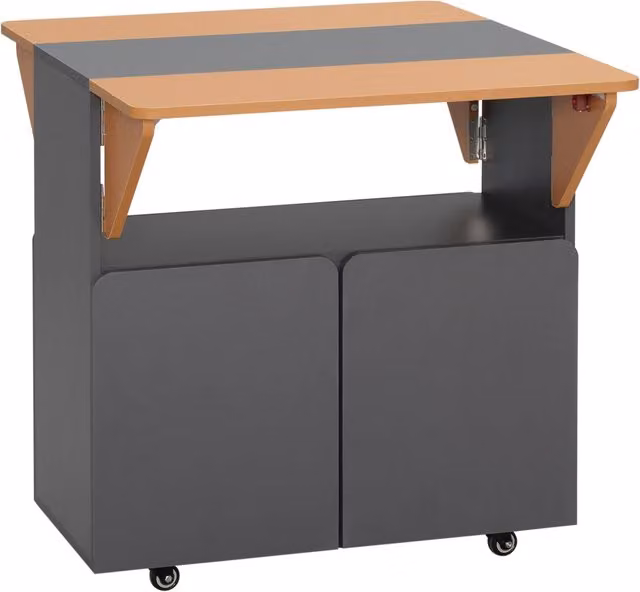 Tavolo pieghevole salvaspazio XYLO con ruote per 4 persone e ripiano nascosto, L: 83 cm, P: 70 cm, H: 75 cm