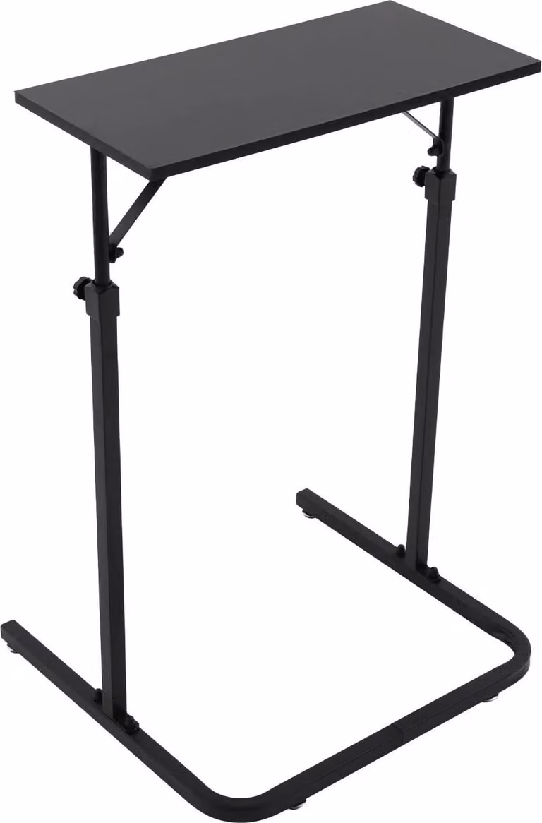 Tavolo per rullo da allenamento - Scrivania regolabile in altezza - Altezza 88-120 cm - Struttura in acciaio - Forma a U - Portata 15 kg - Indipendente - Nero