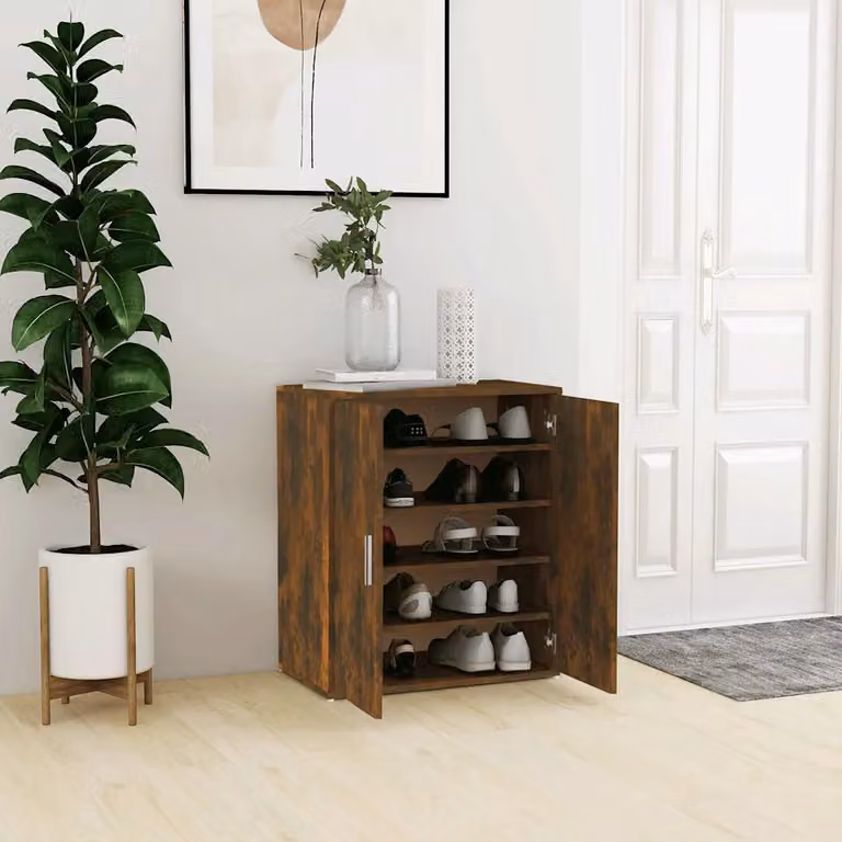 Armadio porta scarpe moderno vidaXL in legno Rovere Fumo L: 60 cm, P: 35 cm, H: 70 cm