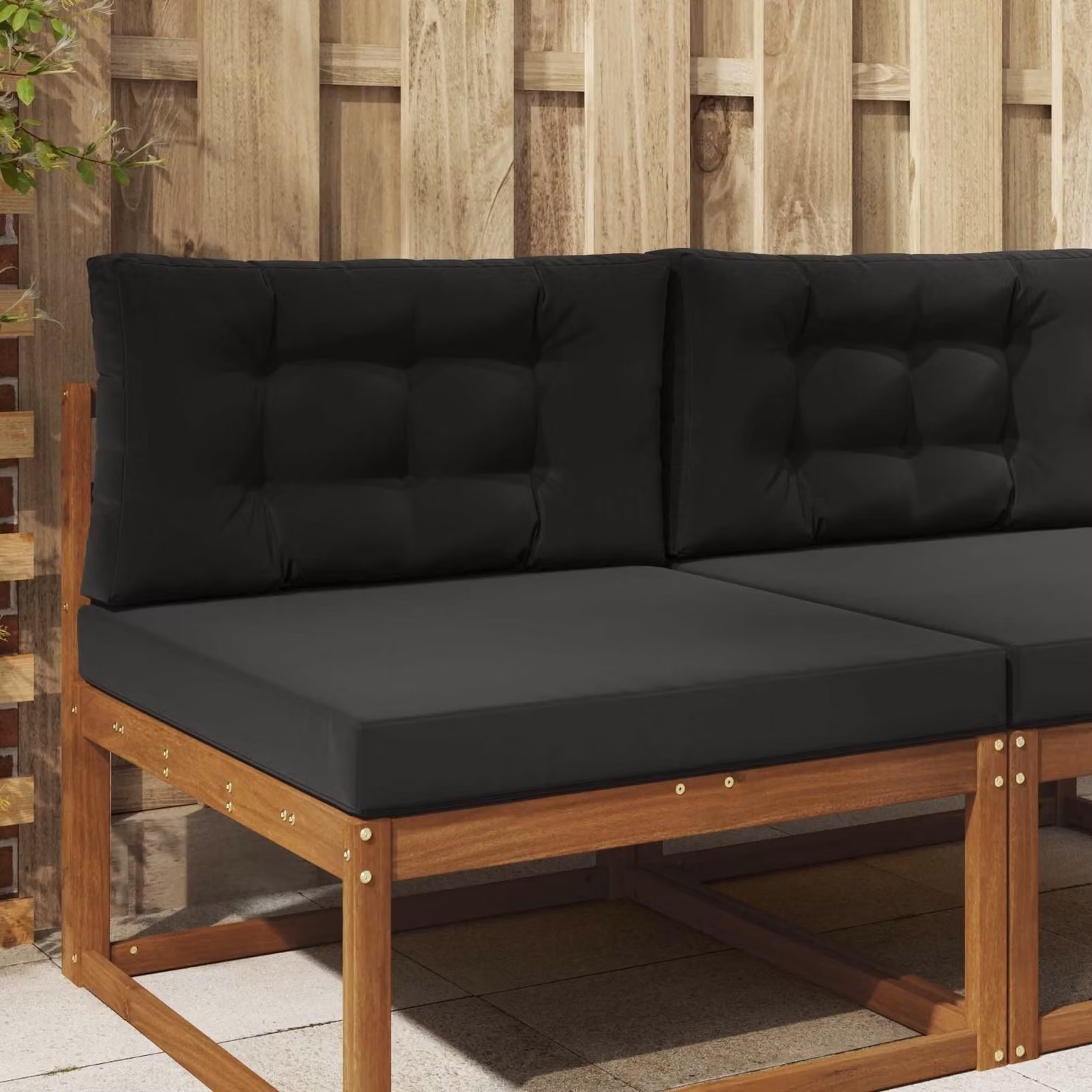 Cuscino per divano da esterno vidaXL in poliestere nero 80 x 80 cm