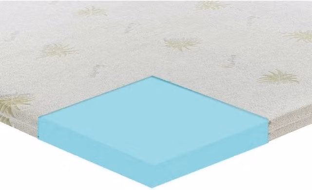Topper correttore memory foam alto 7cm - rivestimento all’aloe vera - 160x190