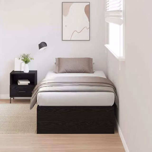 Struttura letto con contenitore Rovere Nero 80 x 200 cm 3335334