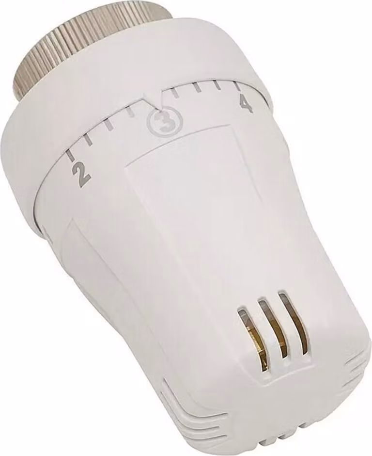 Testa termostatica, set di 4 pezzi, protezione antigelo, M 30, 1,5 mm, bianca