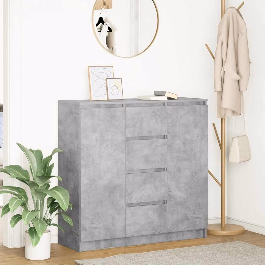 Credenza con cassetti vidaXL in MDF Grigio Cemento L: 100,5 cm, P: 35 cm, H: 98,5 cm
