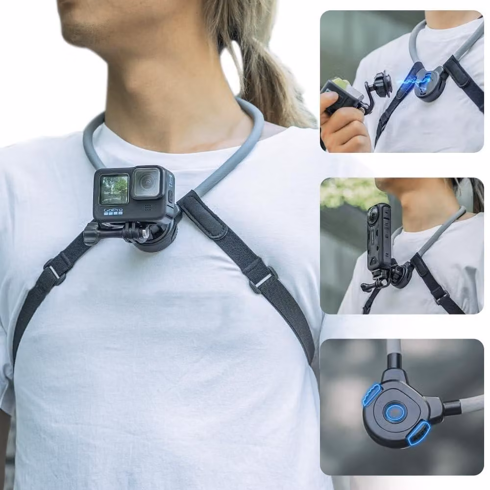 Solidchoice - Catena magnetica per montaggio a collo, compatibile con action camera