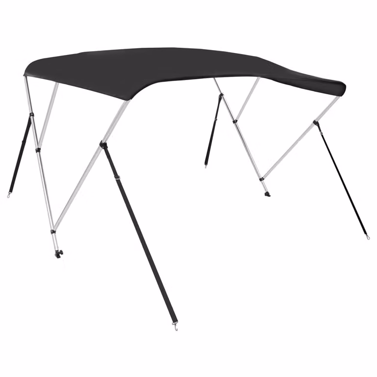 Bimini di Prua con Tendalino 3 Archi Nero 183x160x137 cm