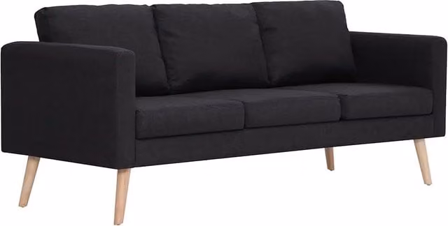Divano | Divano da soggiorno | Sofa a 3 Posti in Tessuto Nero