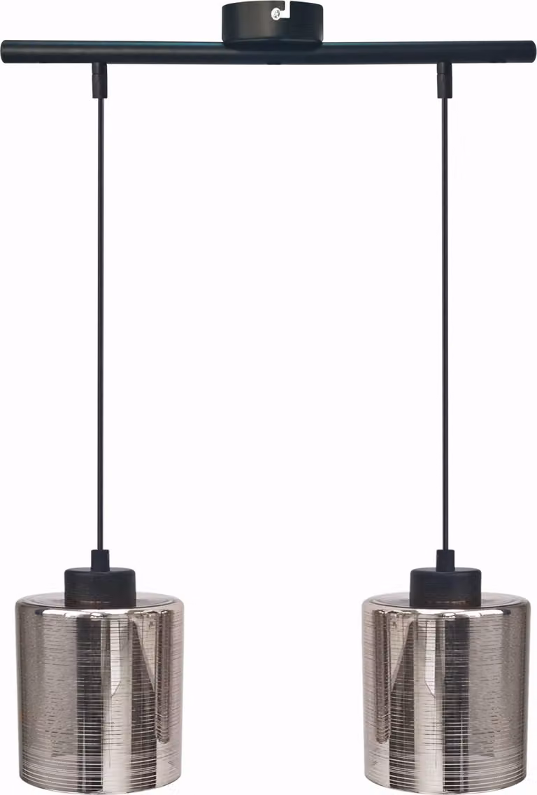 Lampada a sospensione COX nera-cromata 2xE27x60W in vetro, dimensioni: 125x45x12 cm, IP20, Candellux