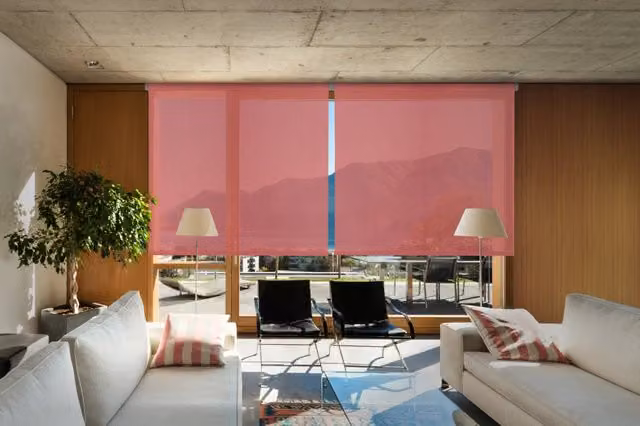 Tenda a rullo Screen VIEWTEX semi-trasparente argento e rosso L: 165 cm, H: 250 cm