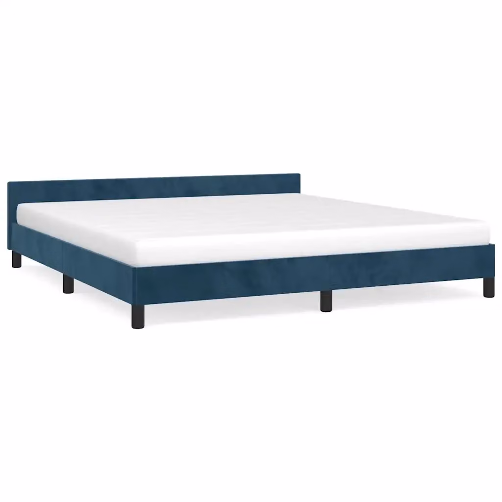 Struttura Letto Design Mania in Velluto Blu Scuro L 180 x P 200 cm – 2