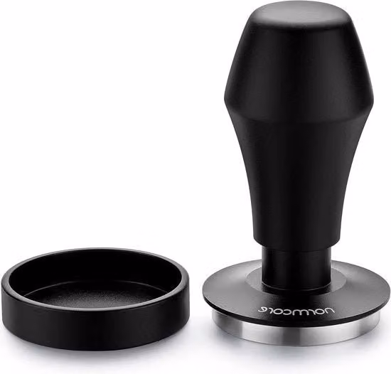 Tamponatore per caffè espresso Normcore con manico in alluminio nero e base antiscivolo, diametro 58,5 mm