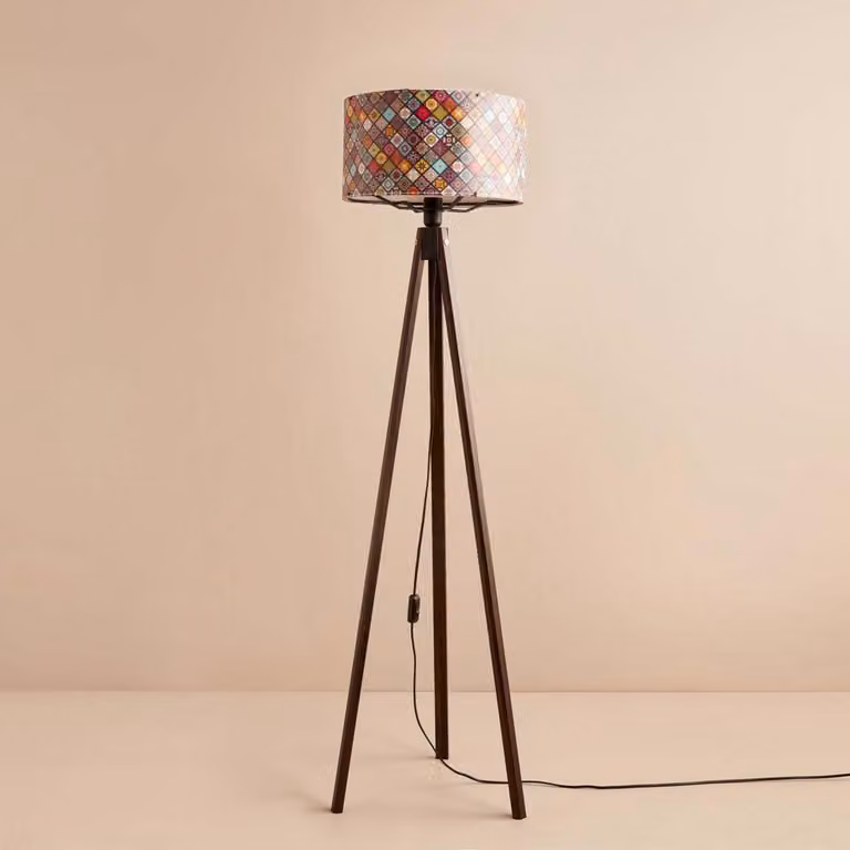 Opviq, AYD-3461, Lampade da terra, Multicolore, Tessuto, 21 x 21 x 140 cm