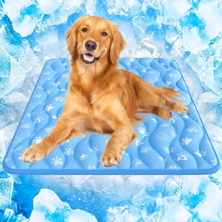Tappetino refrigerante per cani, traspirante, 110x80 cm, colore azzurro ghiaccio