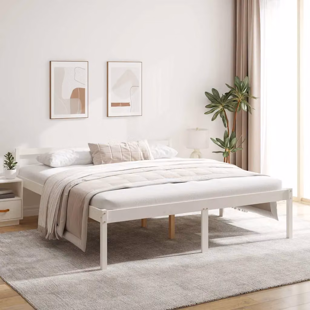 Letto per anziani vidaXL in legno di pino bianco L/P: 180 x 200 cm – 1