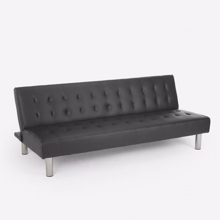 Divano letto Elly di design moderno in Pelle finta a 2 posti - Grigio