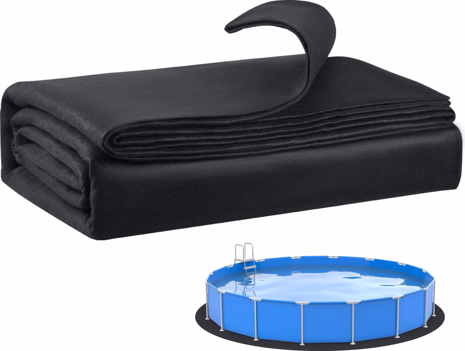 SucceBuy Sottostrato per piscine Tappeto protettivo per piscine fuori terra rotonde 5,5 m
