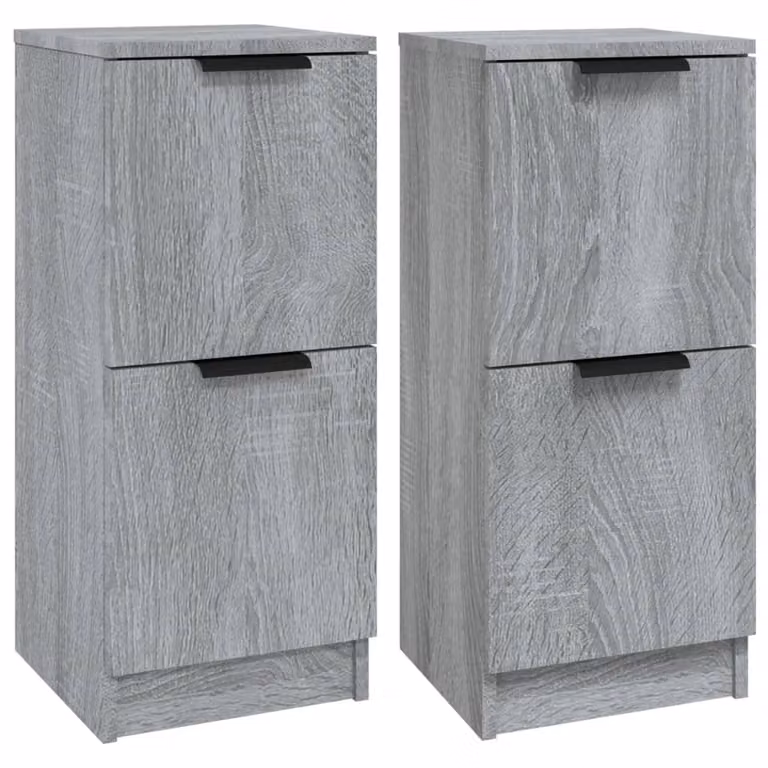 Credenze 2 pz Grigio Sonoma 30x30x70 cm in Legno Multistrato