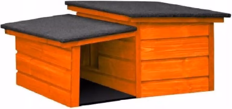 QLS Cuccia per cani e gatti taglia S con tettuccio Isolato Impermeabile Pino Outdoor 11000
