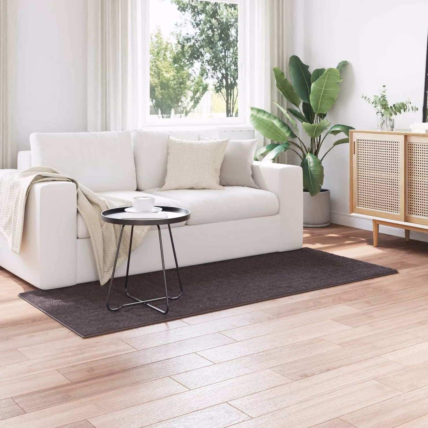 Tappeto per area vidaXL SIROLO Antracite in poliestere, L 200 cm x P 80 cm