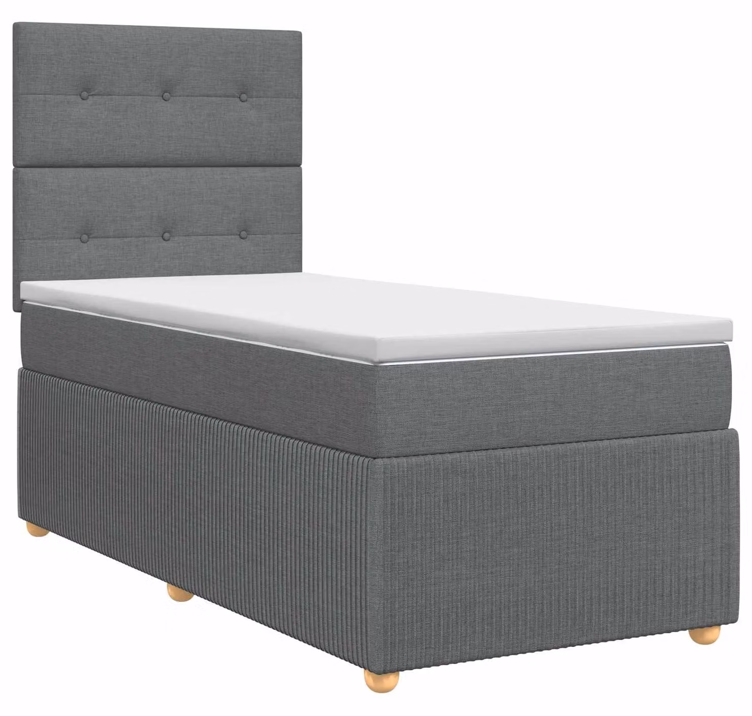Letto a molle con materasso grigio scuro 100 x 200 cm in tessuto