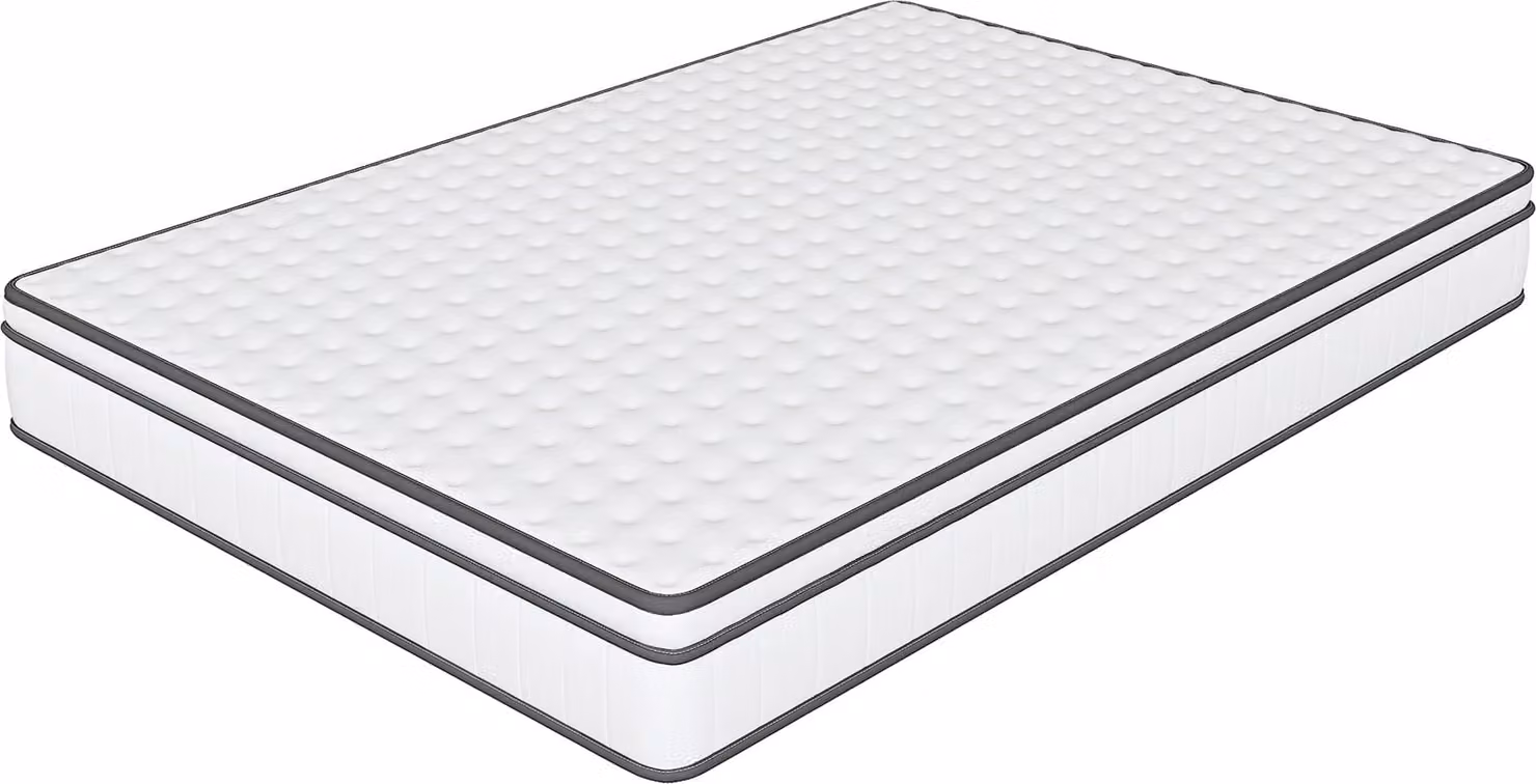 UnboxG Materasso a molle insacchettate 90x200x25cm - Materasso ortopedico a 7 zone con molle indipendenti, bianco con bordo grigio, traspirante e confortevole
