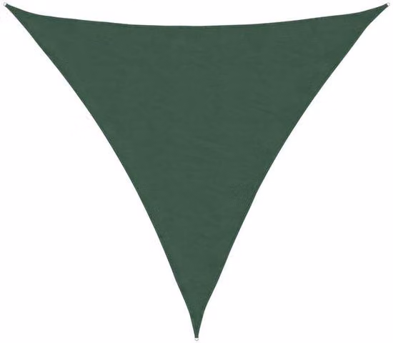 Tenda da sole - Triangolare - 3 x 3 x 3 m - Verde scuro - Tessuto Oxford con rivestimento inPoliuretano- Impermeabile e resistente ai raggi UV - Tenda da sole per giardino, terrazza e balcone - Con corde di fissaggio