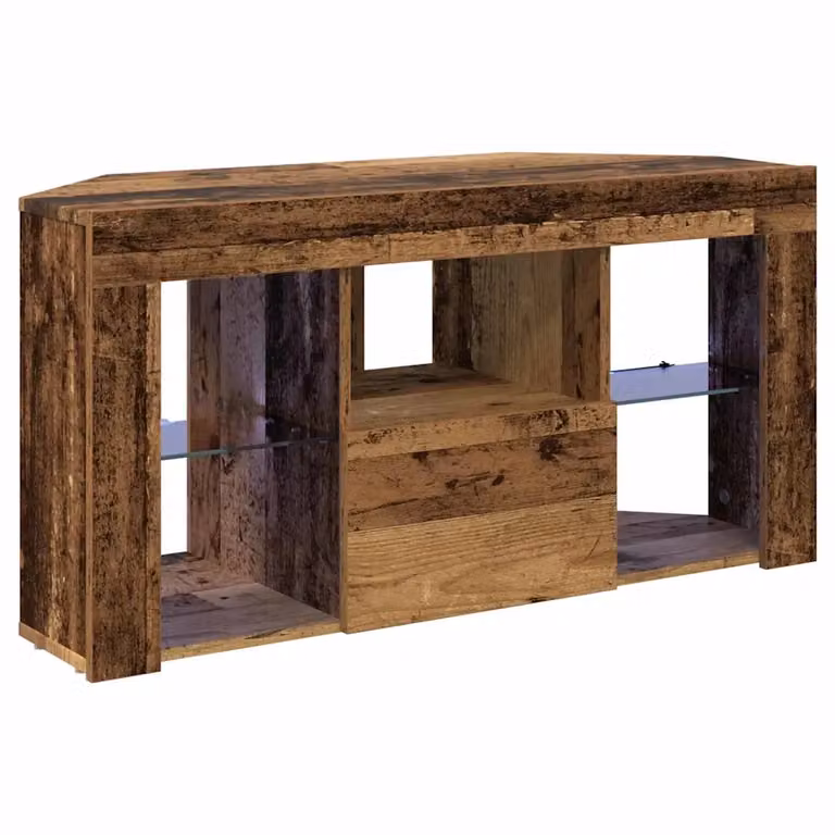 Mobile TV vidaXL con illuminazione LED integrata in legno effetto vecchio marrone L: 107 cm, P: 40 cm, H: 50 cm