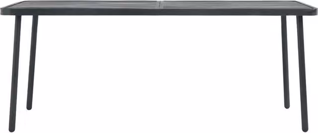Tavolo da Giardino | Tavolino da esterno Grigio Scuro 180x83x72 cm in Acciaio