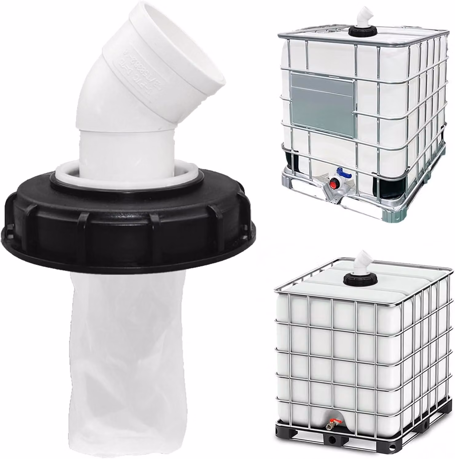 Filtro a rete in nylon, lavabile, da 165 mm, per acqua piovana e contenitori IBC