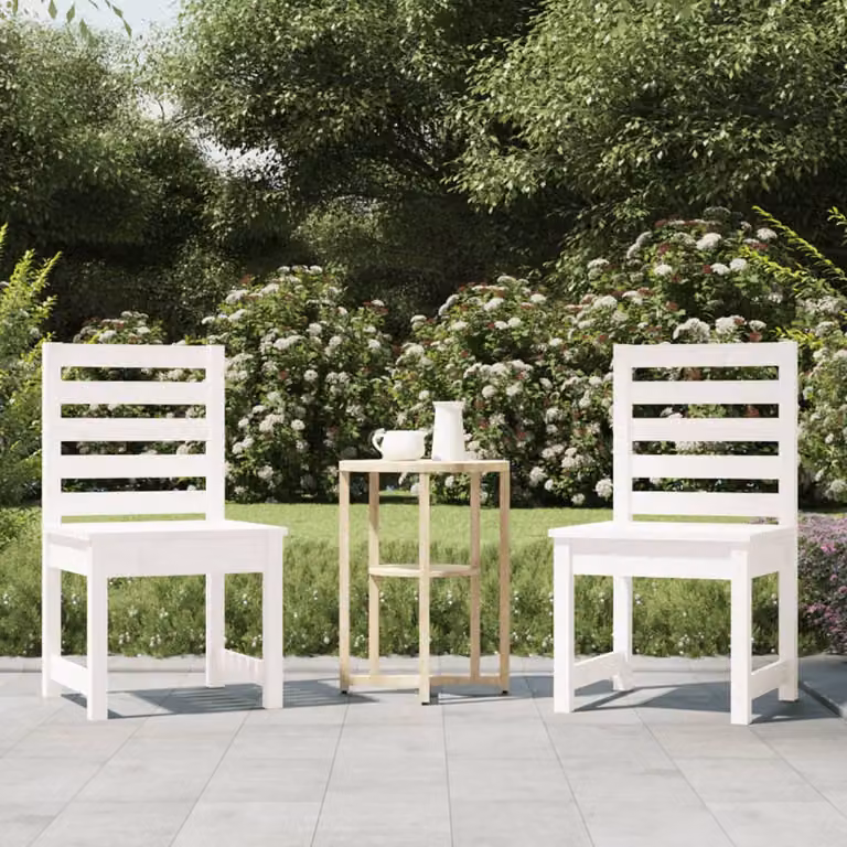 Set di 2 sedie da giardino vidaXL in legno di pino massello bianche L: 50 cm, P: 48 cm, H: 91,5 cm