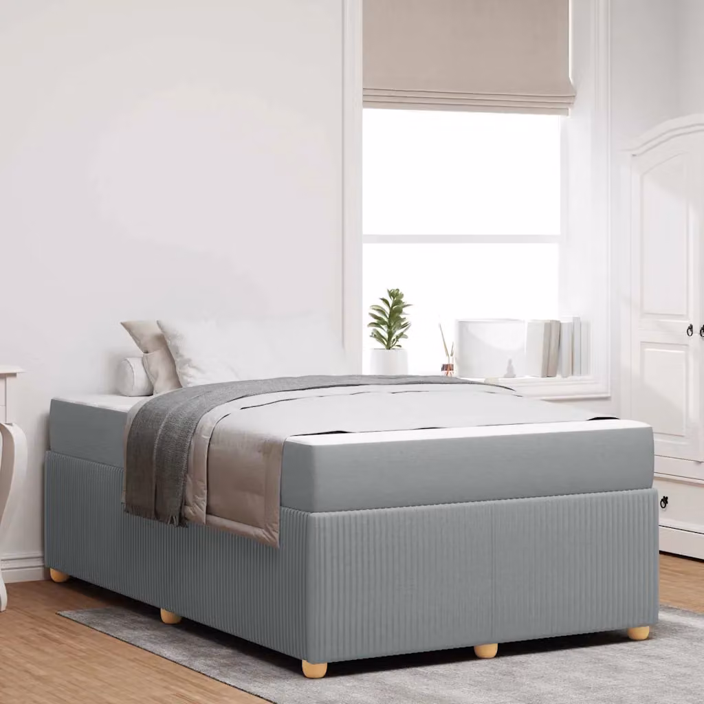 Struttura del letto imbottita vidaXL in tessuto grigio, L 120 x P 190 x H 66 cm – 1