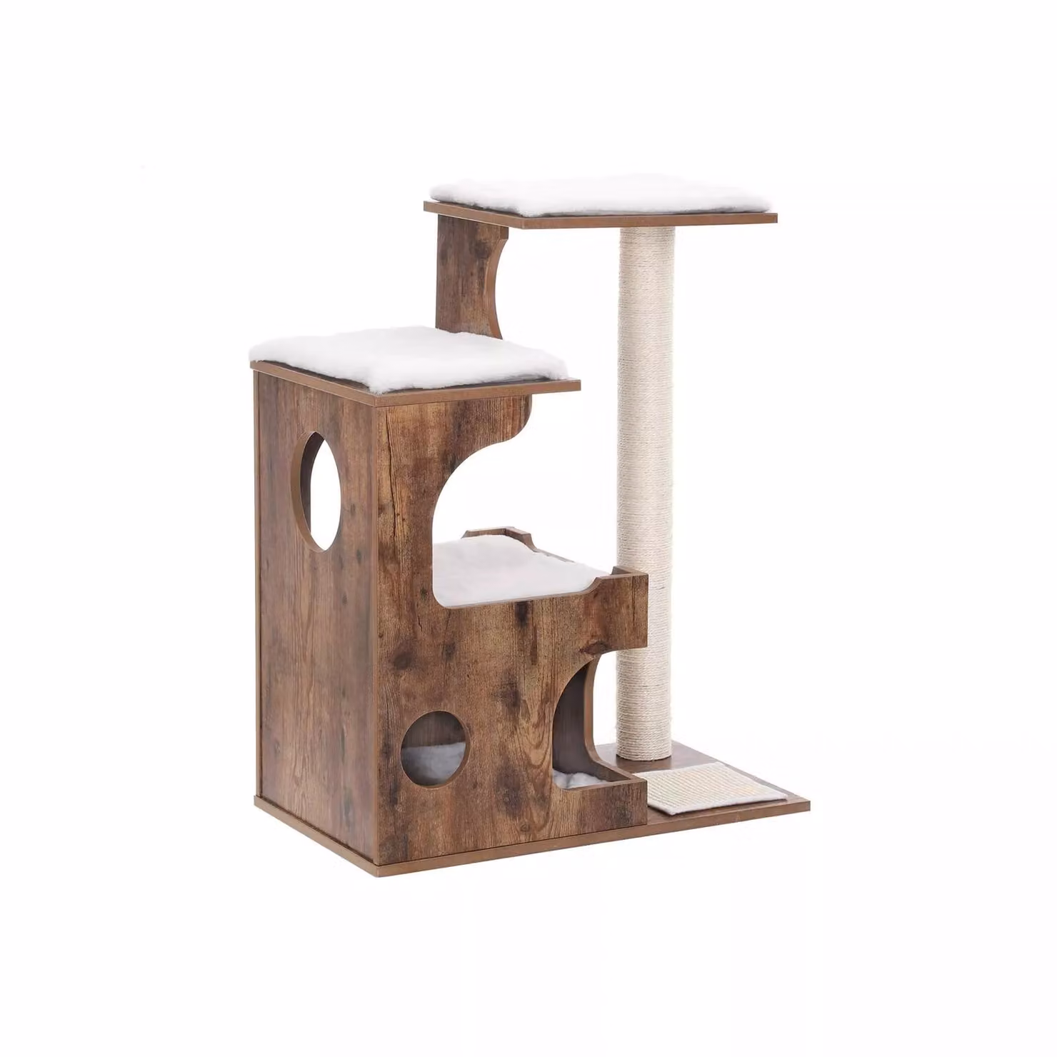 In And OutdoorMatch Tiragraffi per gatti Januzaj - Legno - Morbida amaca a cesto per gatti - Gioco per gatti - Adatto per piccoli gattini - 66 x 42 x 88 cm