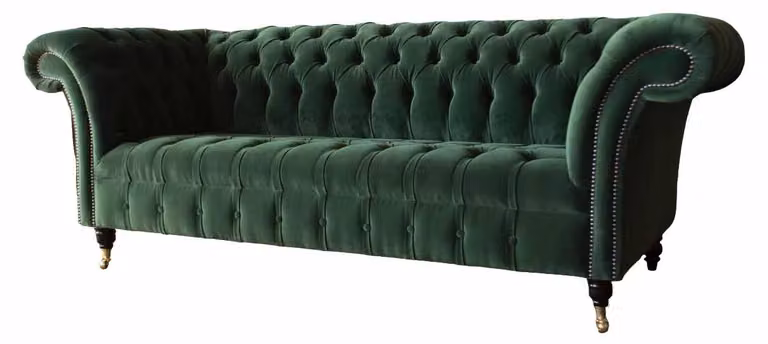 Design Sofa 3 Sitzer Couch Polster Chesterfield Wohnzimmer Textil Couchen