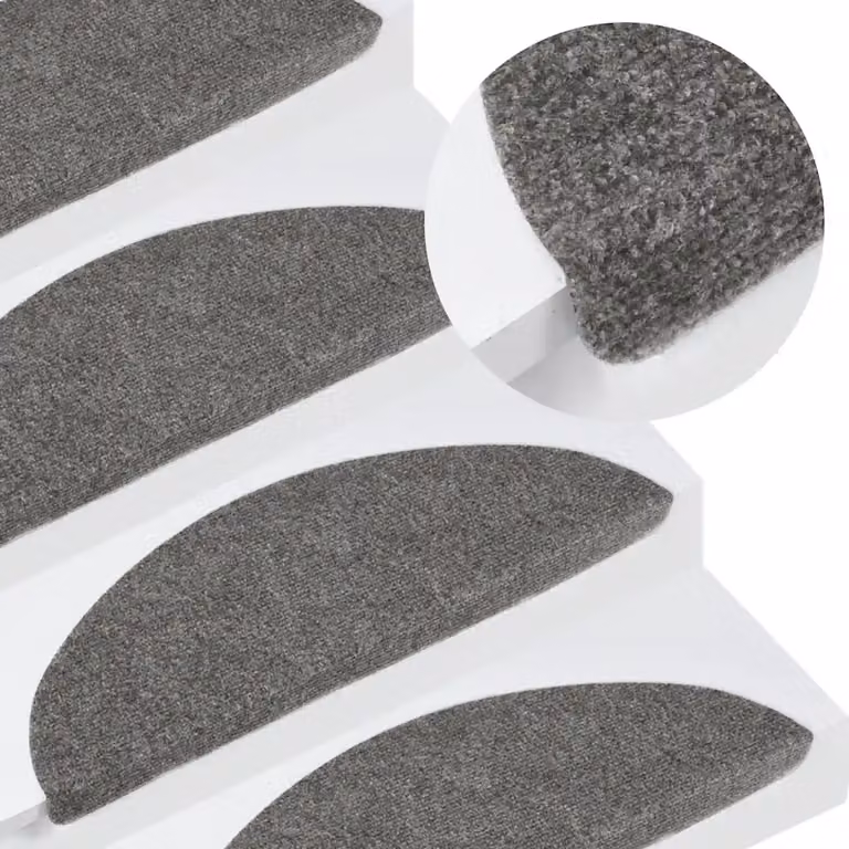 vidaXL Set di 30 Tappetini Autoadesivi per Scale Antiscivolo e Fonoassorbenti, Colore Grigio, L: 56 cm, P: 17 cm, H: 3 cm
