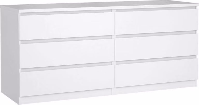 NAIA cassettiera doppia Credenza bianca lucida