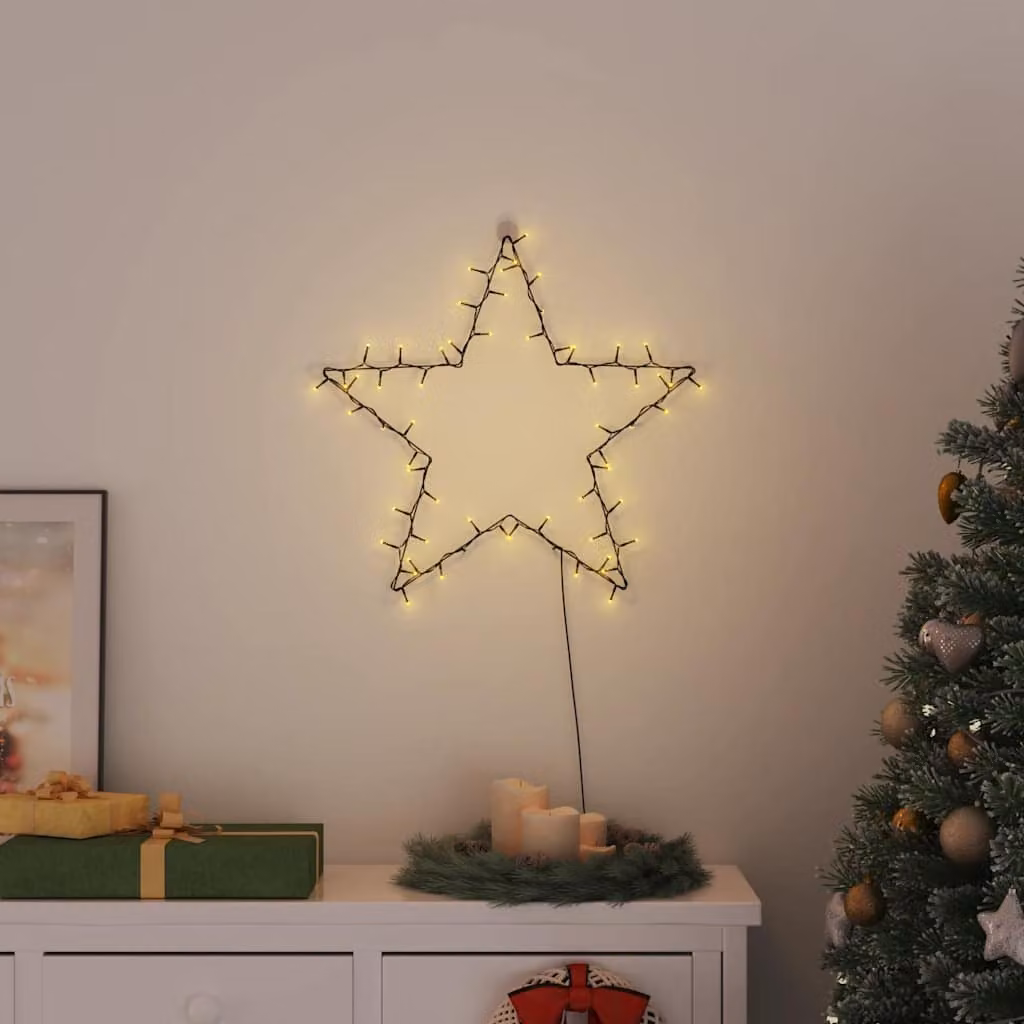 vidaXL Luci di Natale a Stella Silhouette con 80 LED Bianco Caldo