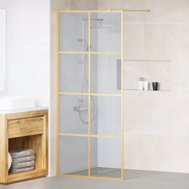 Parete Doccia Walk-in Oro 90 x 195 cm vetro temperato 42022058