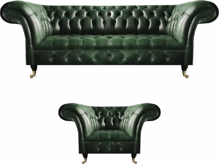 Luxus Design Einrichtung Sessel Sofagarnitur Sofa Dreisitze Couch Chesterfield