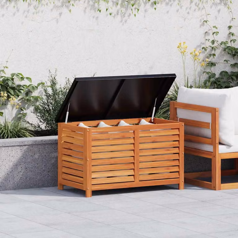 vidaXL Contenitore da Giardino in Legno di Eucalipto Oliato Marrone L 90 cm x P 48 cm x H 55 cm