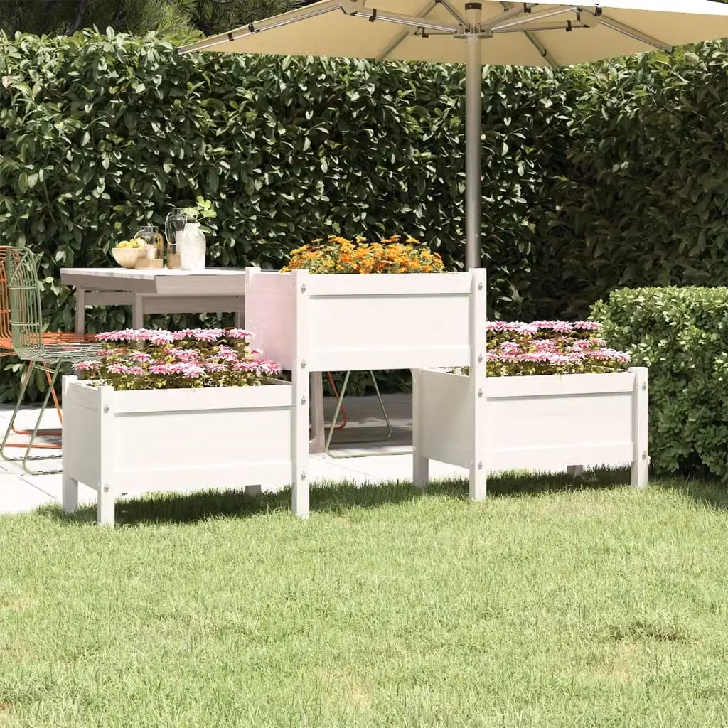 Fioriera a cassetta DESIGN IN in legno massello di pino bianca L: 178,5 cm, P: 44 cm, H: 75 cm – 2