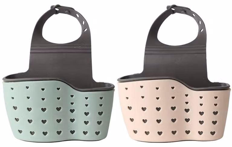 2 supporti per utensili da cucina, portaspugna con scarico e ventosa