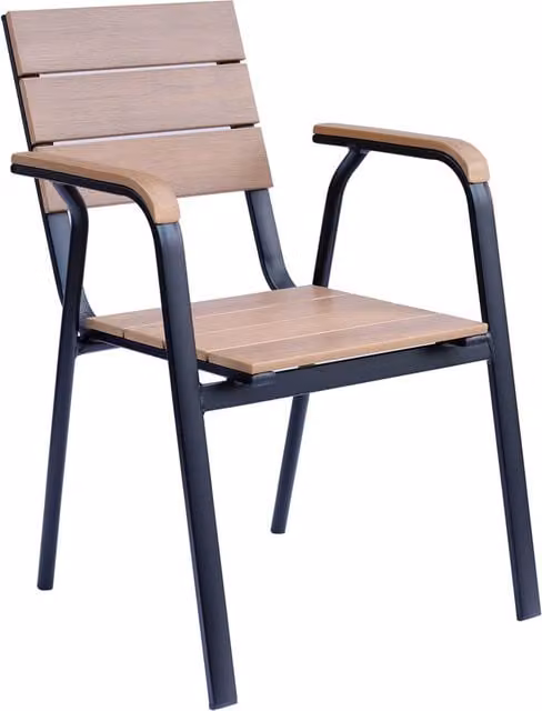 Oviala - Sedia da giardino in alluminio e legno sintetico