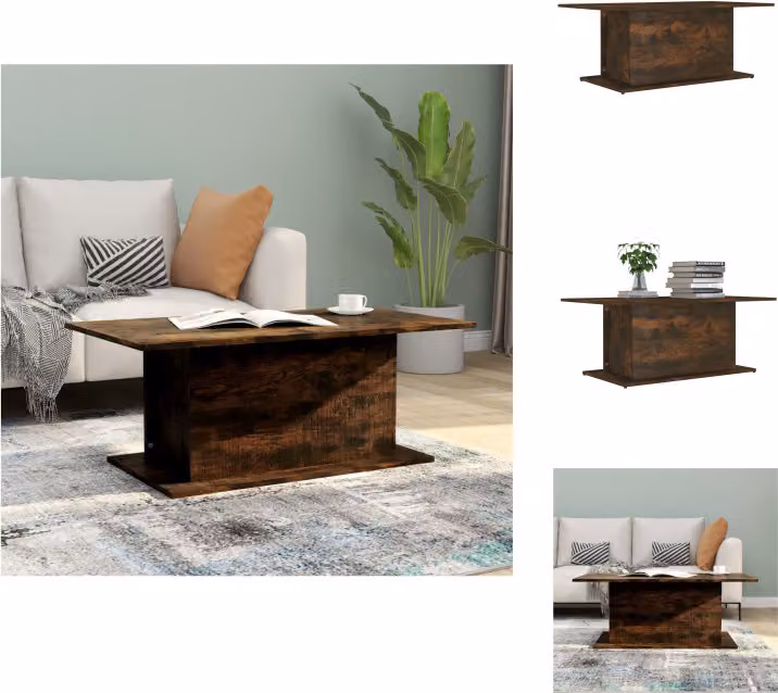 vidaXL Tavolino in rovere affumicato 102x55,5x40 cm materiale a base di legno - Tavolini da caffè