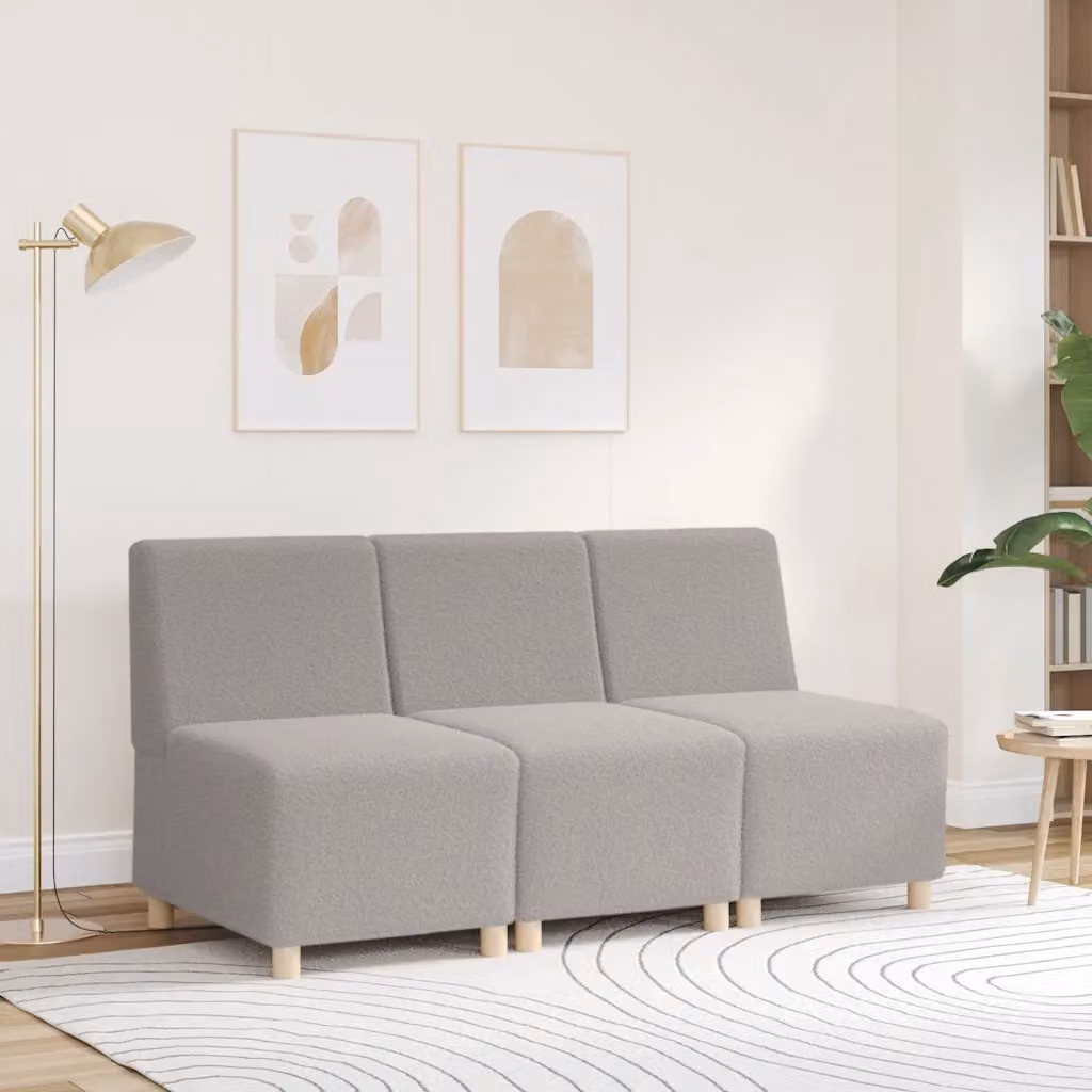 vidaXL Unità di Divano Modulare Imbottita in Tessuto Grigio o Beige per Soggiorno e Camera da Letto L/P/H: 82.0 x 74.0 x 55.0 cm